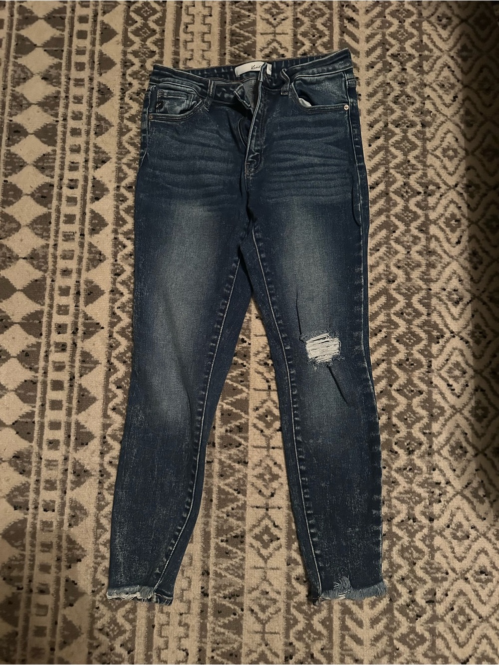 KanCan Dark Blue Distressed High-Rise Skinny Jeans